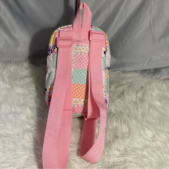 Disney Minnie Mouse Girlie Mini Backpack Toddlers Up Pink Yellow CUTE - Picture 3 of 10